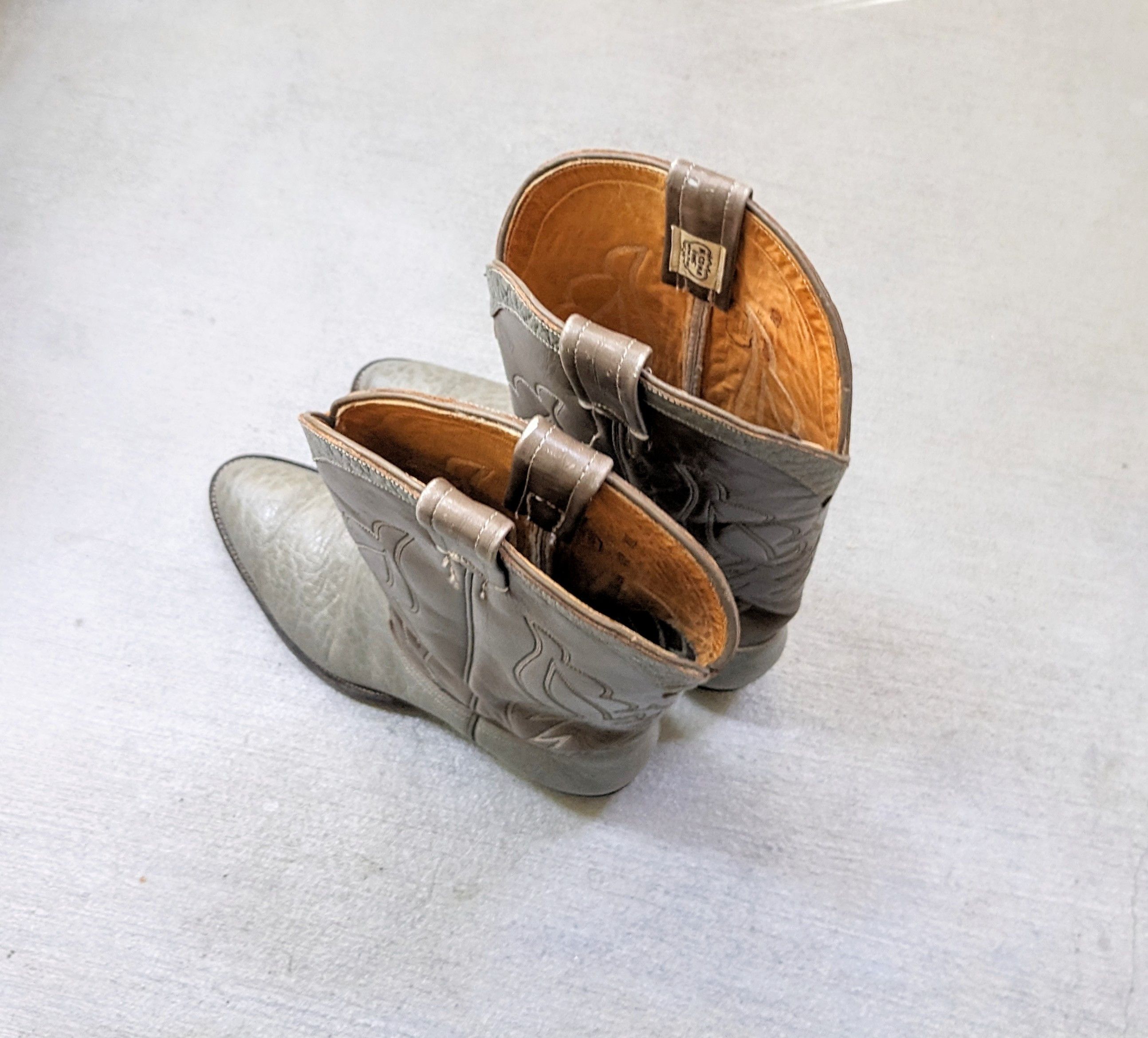 Nocona Nocona Cowboy Boots 8.5 Gray Leather Western Antelope Size US 8.5 / EU 41-42 - 12 Thumbnail