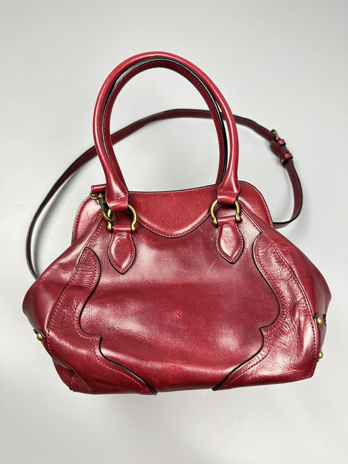 Anna Sui × Genuine Leather ❤️Rare❤️Chrome Hearts Inspired Anna Sui Red Cherry Leather Bag Size ONE SIZE - 15 Thumbnail