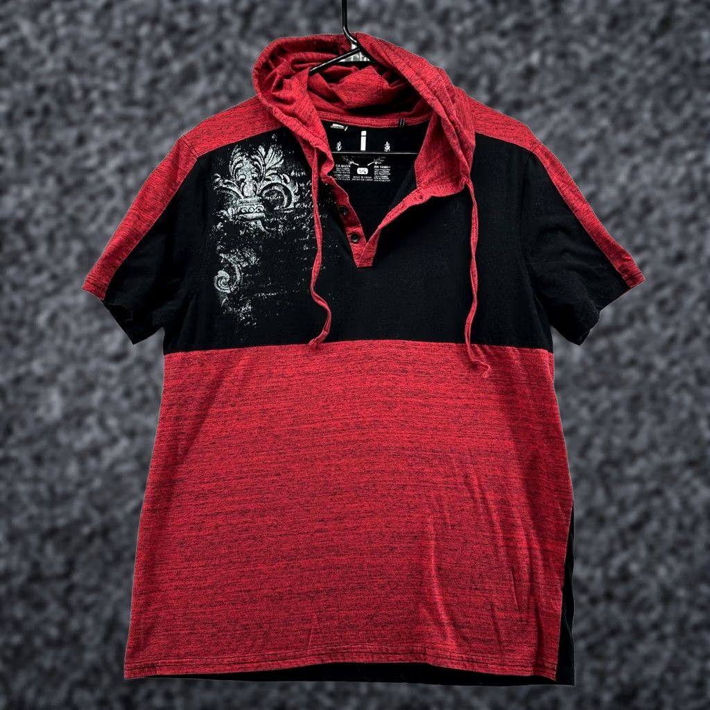 Vintage I Jeans By Buffalo Hooded T-Shirt Red Black Mens Size S Short Sleeve Size US S / EU 44-46 / 1 - 1 Thumbnail