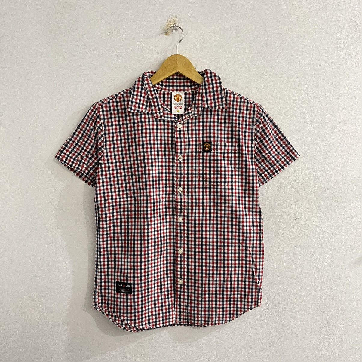 Vintage Manchester United Gingham Short Shirt - JUN25 Size US L / EU 52-54 / 3 - 1 Thumbnail