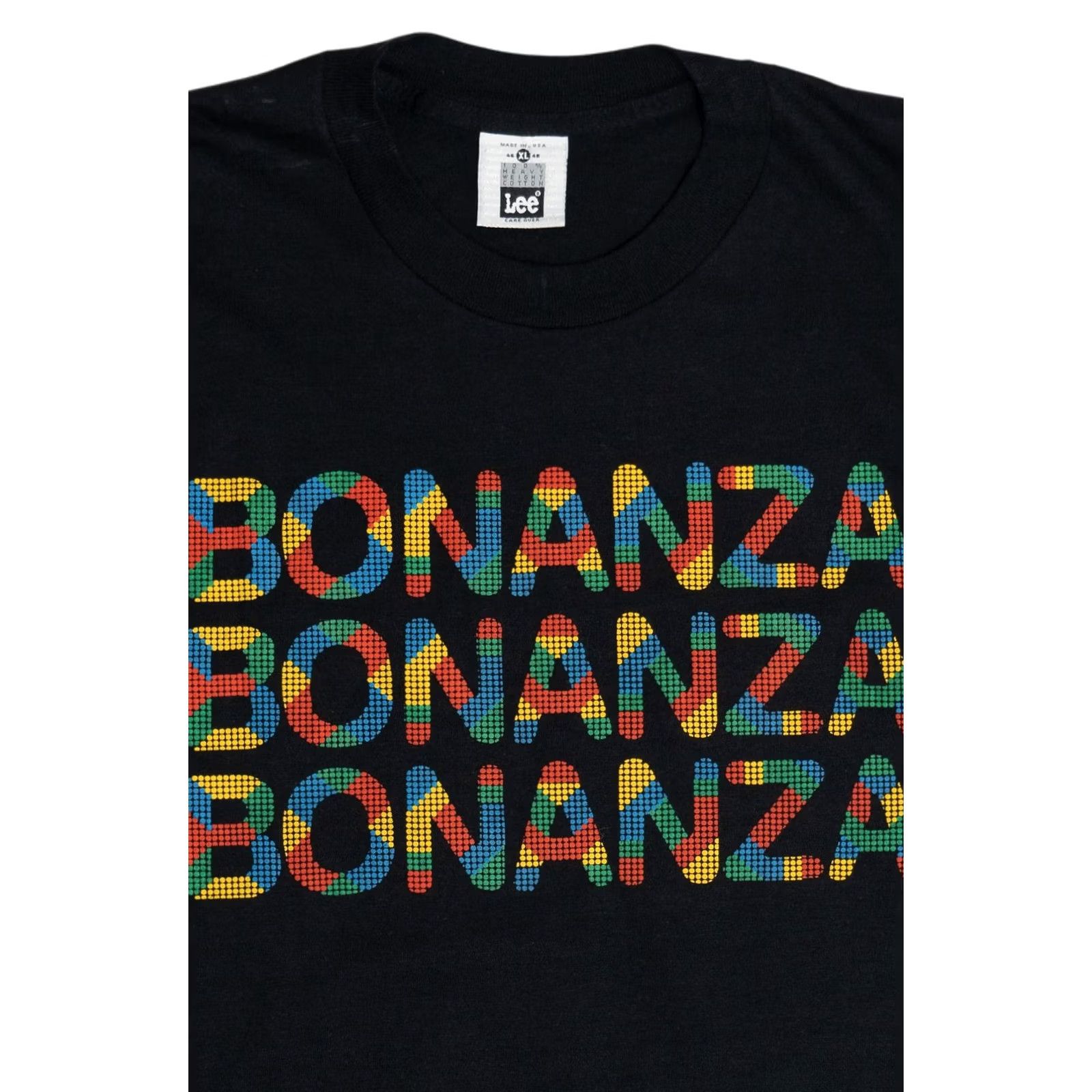 Lee VINTAGE Lee "Bonanza Bonanza Bonanza" Embossed Print T-Shirt Adult X-Large Black 1990s Size US XL / EU 56 / 4 - 6 Thumbnail