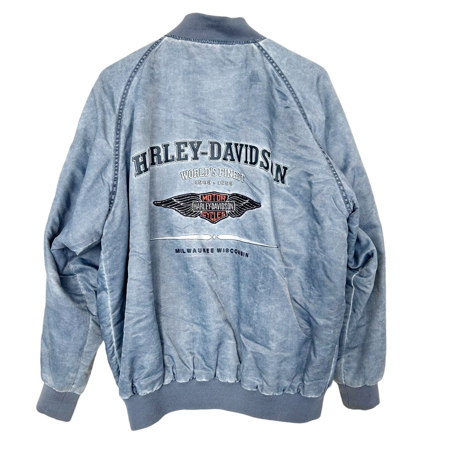 Harley Davidson Harley Davidson 90th Anniversary Gray Silver Jacket Sz L Size US L / EU 52-54 / 3 - 5 Thumbnail