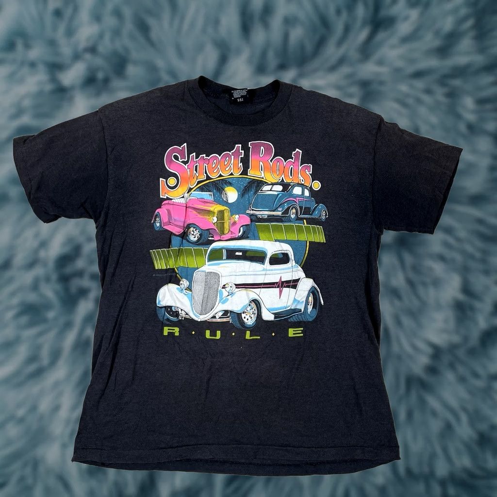 Vintage VINTAGE Tophalf 1991 Street Rod Car T Shirt Single Stitch Black Made In USA XL Men Shirts USA 90s Cars Stitch Size US XL / EU 56 / 4 - 1 Thumbnail
