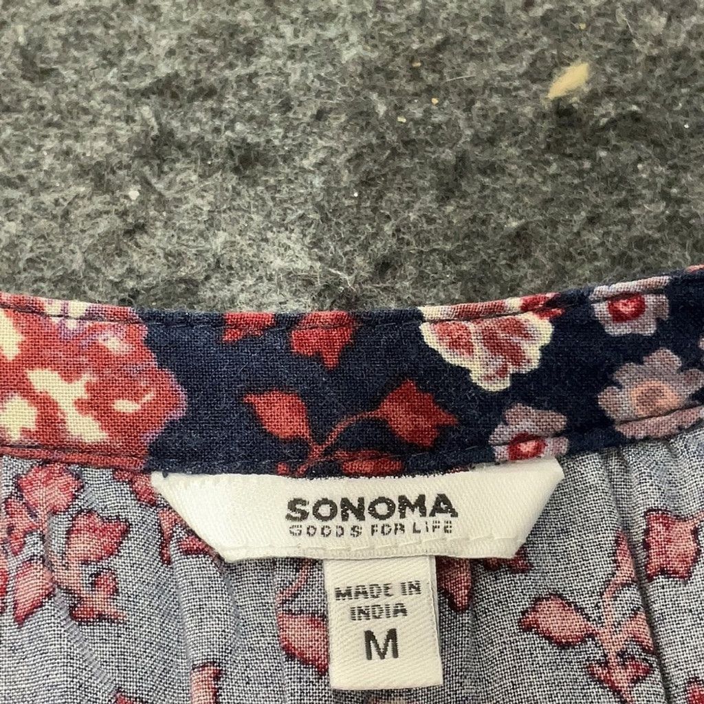 Sonoma Sonoma Navy Floral Midi Dress Size L / US 10 / IT 46 - 7 Thumbnail