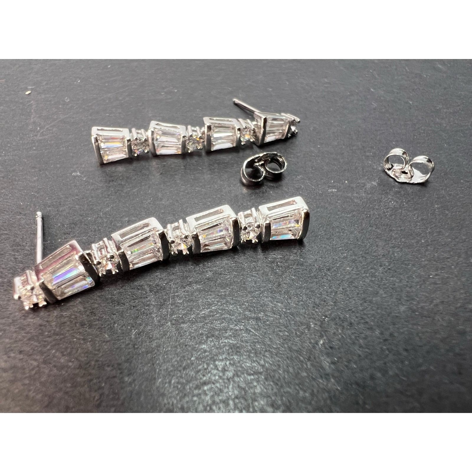 Other CZ sterling silver long dangle earrings Size ONE SIZE - 6 Thumbnail