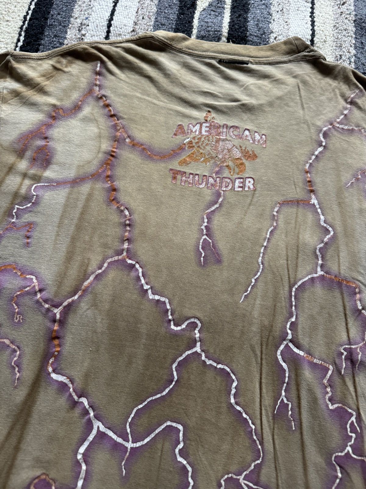 Vintage Vintage 90s American Thunder Bleached Faded Biker T-Shirt XL Size US XL / EU 56 / 4 - 8 Thumbnail