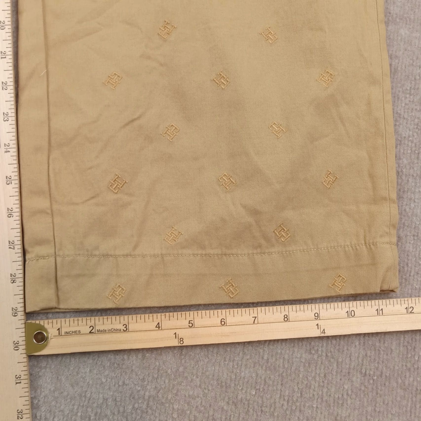 Tommy Hilfiger Tommy Hilfiger Women's Khaki Wide Leg Pants Size 14 Brown THFlex Logo Size 36" / US 14 / IT 50 - 4 Thumbnail