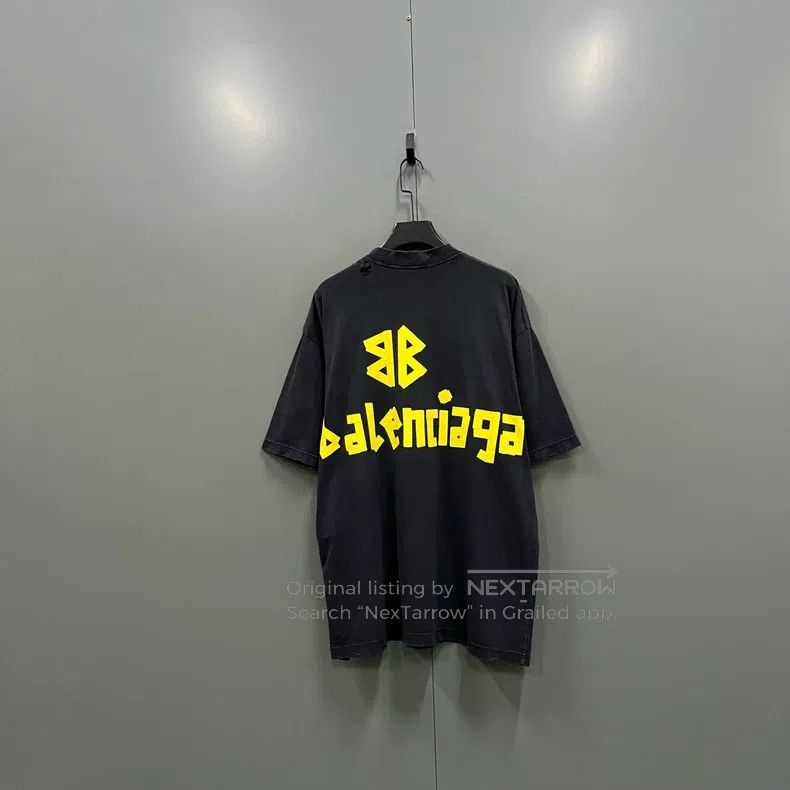 Balenciaga Balenciaga Tape double B distressed short sleeve Size US M / EU 48-50 / 2 - 2 Thumbnail