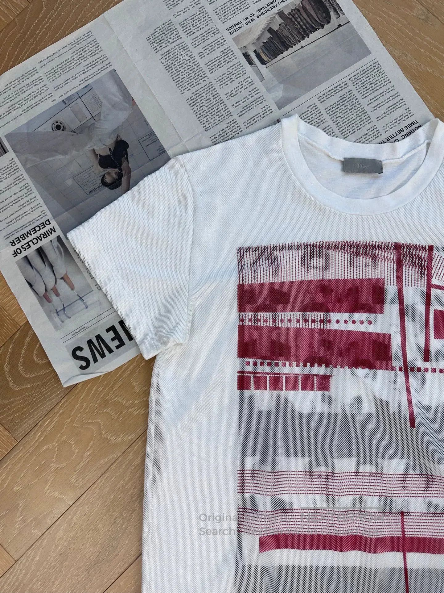 Dior dior mesh double-layer graphic short sleeve tee. Size US XS / EU 42 / 0 - 6 Thumbnail