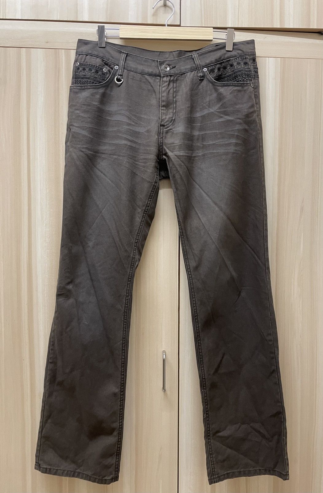 semanticdesign Semantic Design Cross & Skull Embroided Jeans Size US 35 - 1 Thumbnail