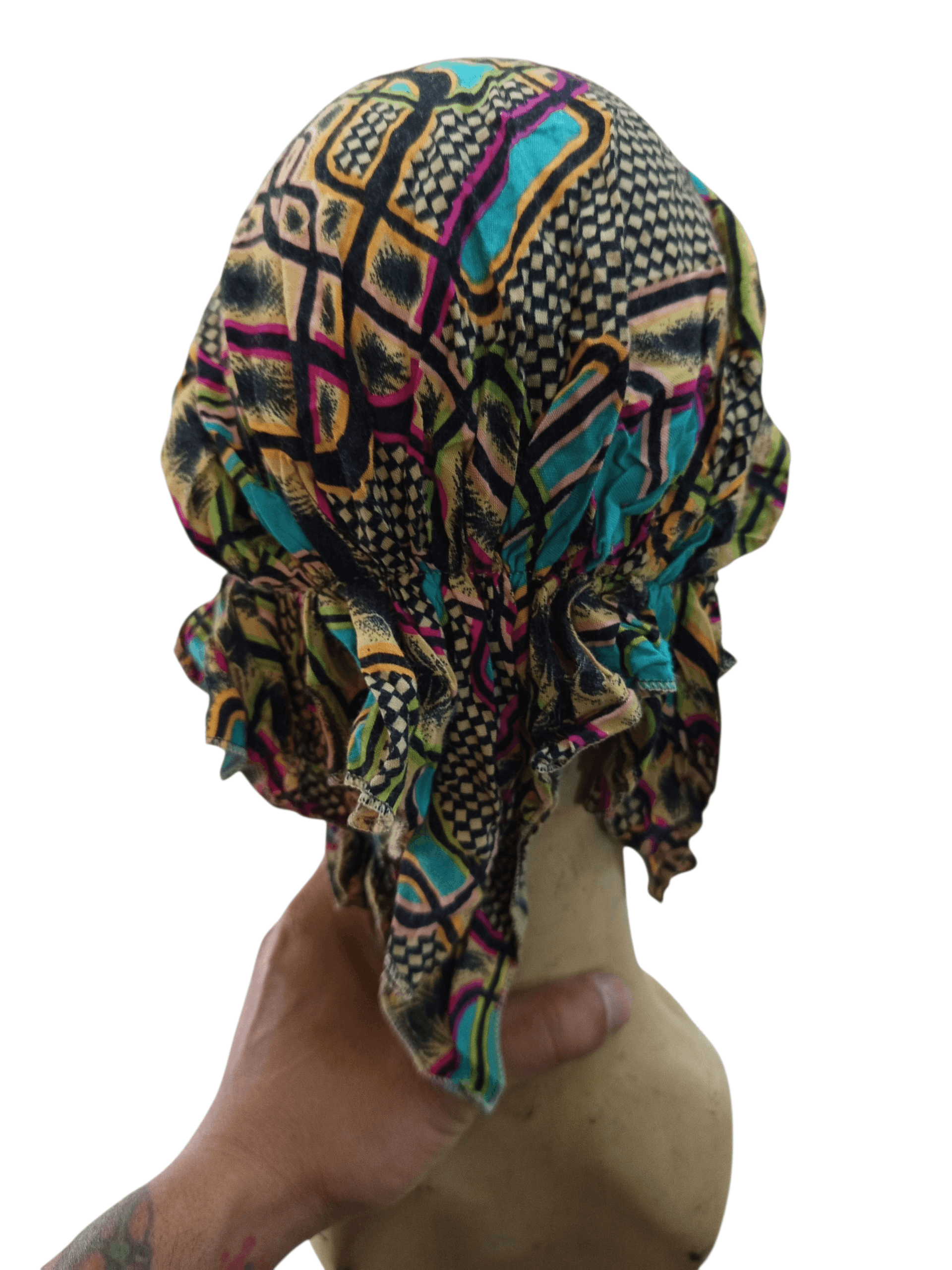 Other 90s Y2K Abstract Bucket Hat Legionnaire Sun Hat Neck Flap Size ONE SIZE - 3 Thumbnail