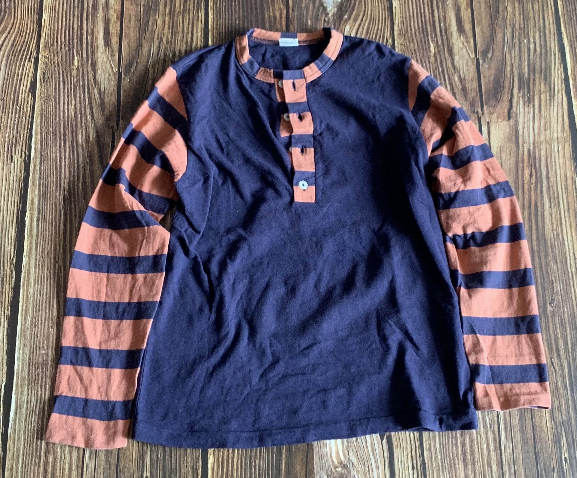 Freewheelers striped henley long sleeve sweatshirt for men Size US M / EU 48-50 / 2 - 1 Thumbnail