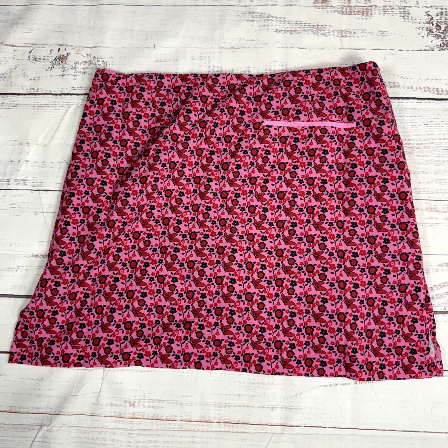 Pinko Golftini Women's Pink Skort Skirt Golf Active Microfloral Butterfly Sz 6 NWT Size 28" / US 6 / IT 42 - 4 Thumbnail