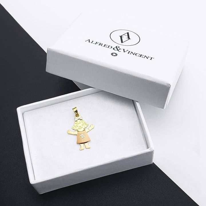 Other It's A Baby Girl Pendant in 3Tone 14k Yellow White Rose Gold Size ONE SIZE - 1 Thumbnail