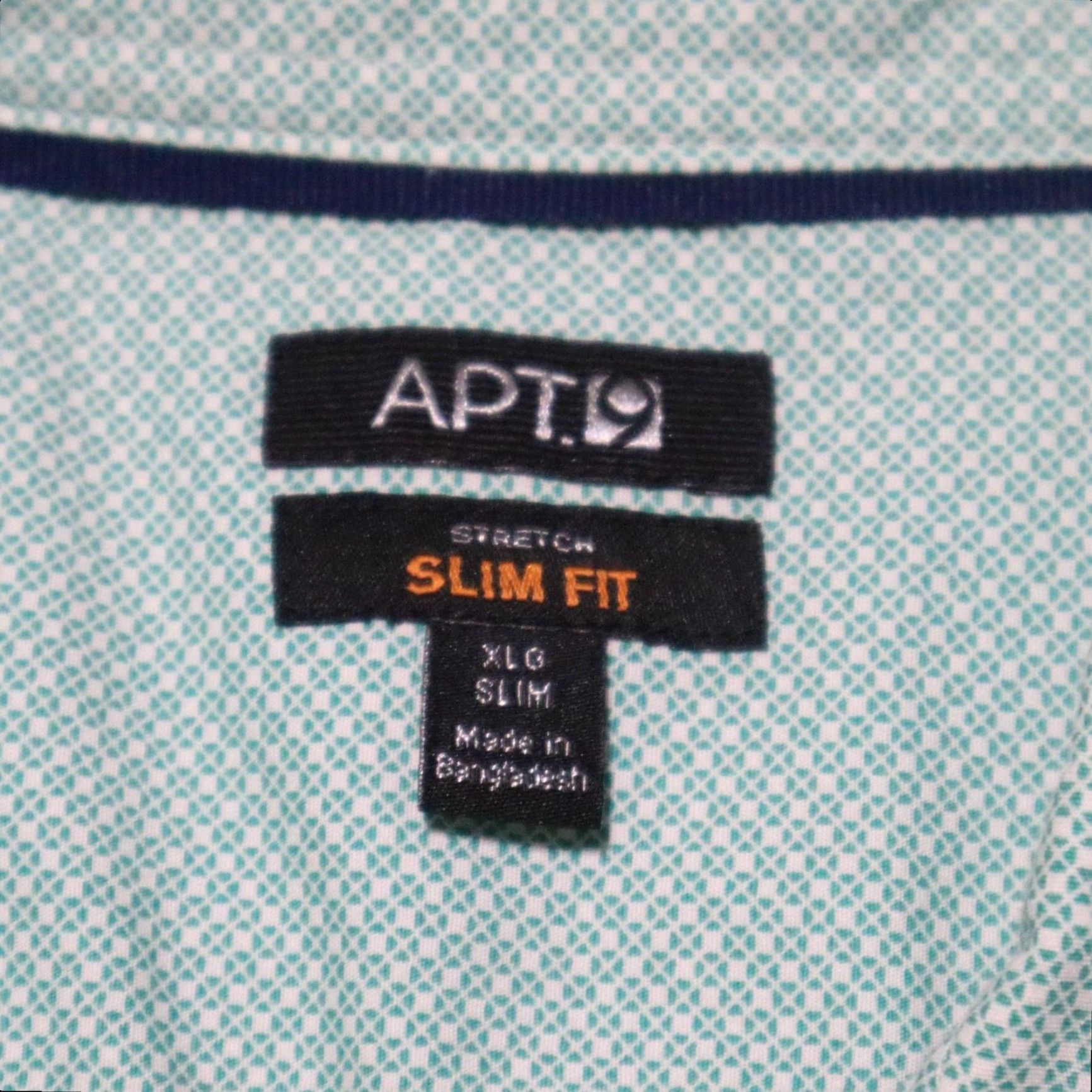 Apt. 9 Apt.9 Blue Shirt Button-Up Long Sleeve Mens XL Slim Fit Check Pattern Button Down Collared Shirt Size US XL / EU 56 / 4 - 3 Thumbnail
