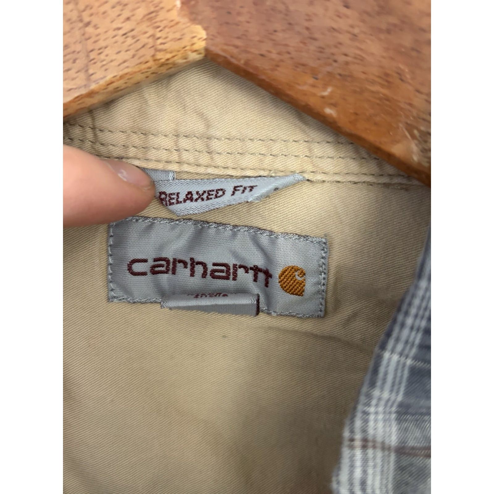 Carhartt Carhartt Relaxed Fit Men's Plaid Button-Up Shirt Gray Beige Long Sleeve sz Large Size US L / EU 52-54 / 3 - 6 Thumbnail