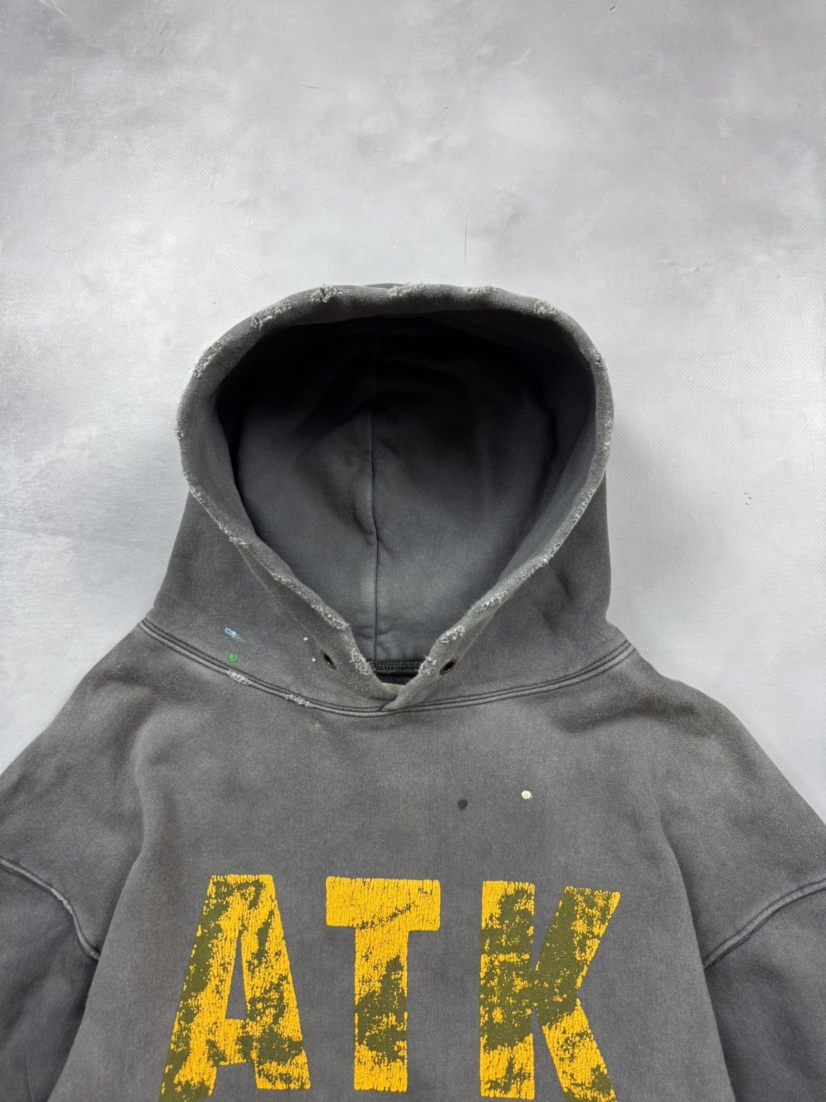 Gallery Dept. Gallery Dept ATK Logo Distressed Hoodie(Grey/L) Size US L / EU 52-54 / 3 - 8 Thumbnail