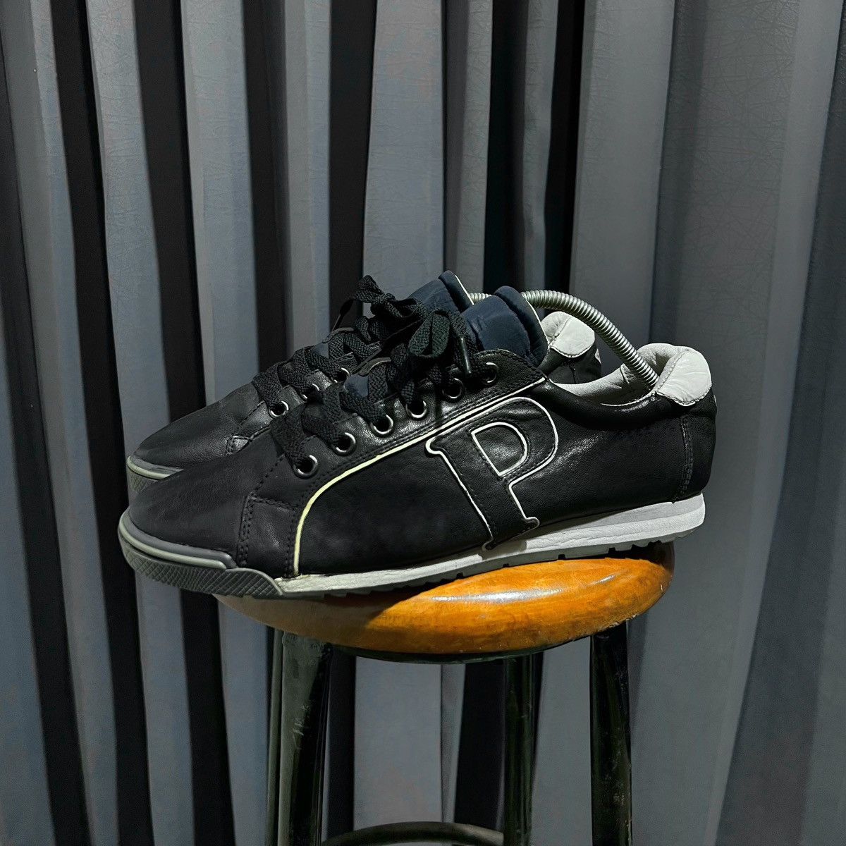Prada Prada milano Leather Black Sneakers Size US 8 / EU 41 - 1 Thumbnail