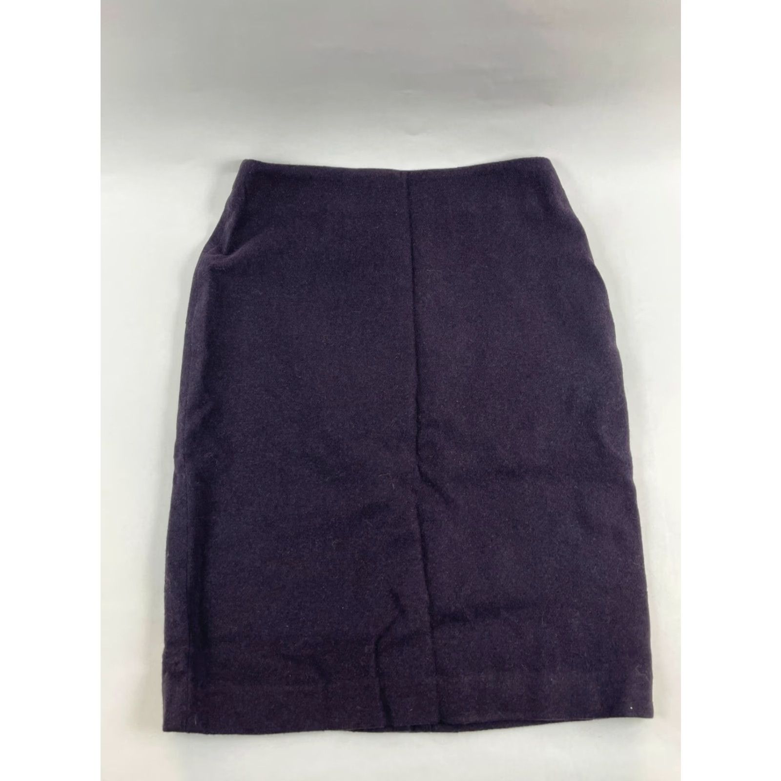 Vintage Lena Gabrielle Pencil Skirt Women's Size 8 Dark Purple Back Zip Wool Blend Lined Size 30" / US 8 / IT 44 - 2 Thumbnail