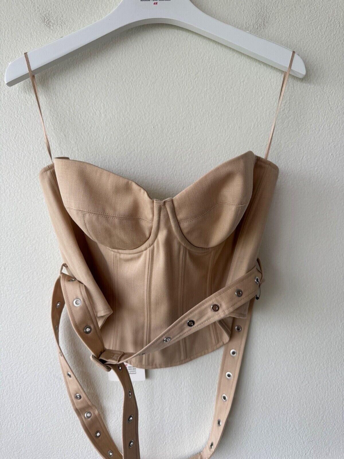 rokh new H&M HM h m Rokh Hwang 12 40 8 Wool Corset Top m beige Size M / US 6-8 / IT 42-44 - 2 Thumbnail