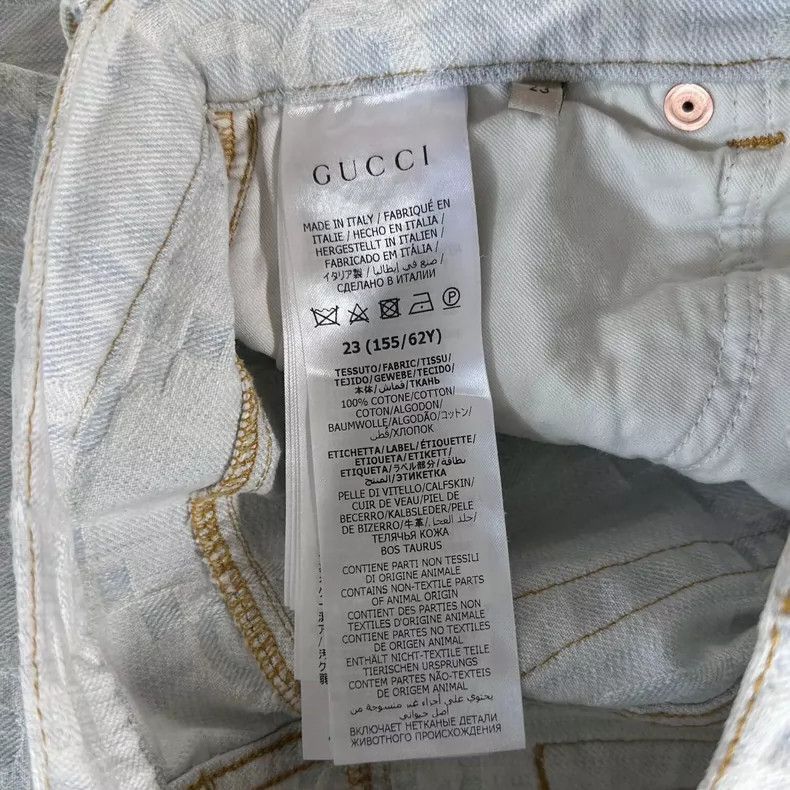 Gucci Light Blue Denim Pants by GUCCI-2506 Size 23" - 6 Thumbnail