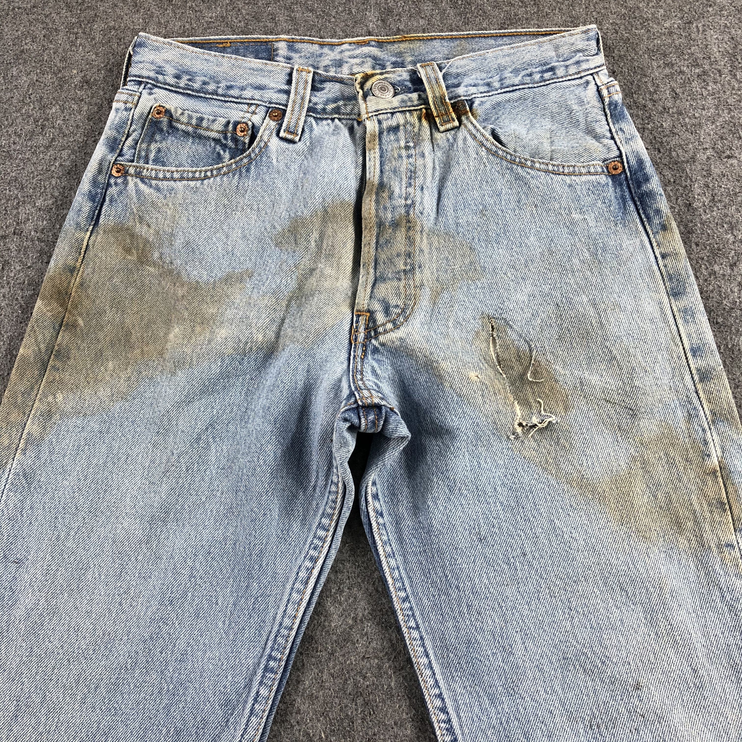 Levi's × Vintage 90s Vintage Dirty Light Wash Levis 501 Jeans-J1741 Size US 26 / EU 42 - 3 Thumbnail