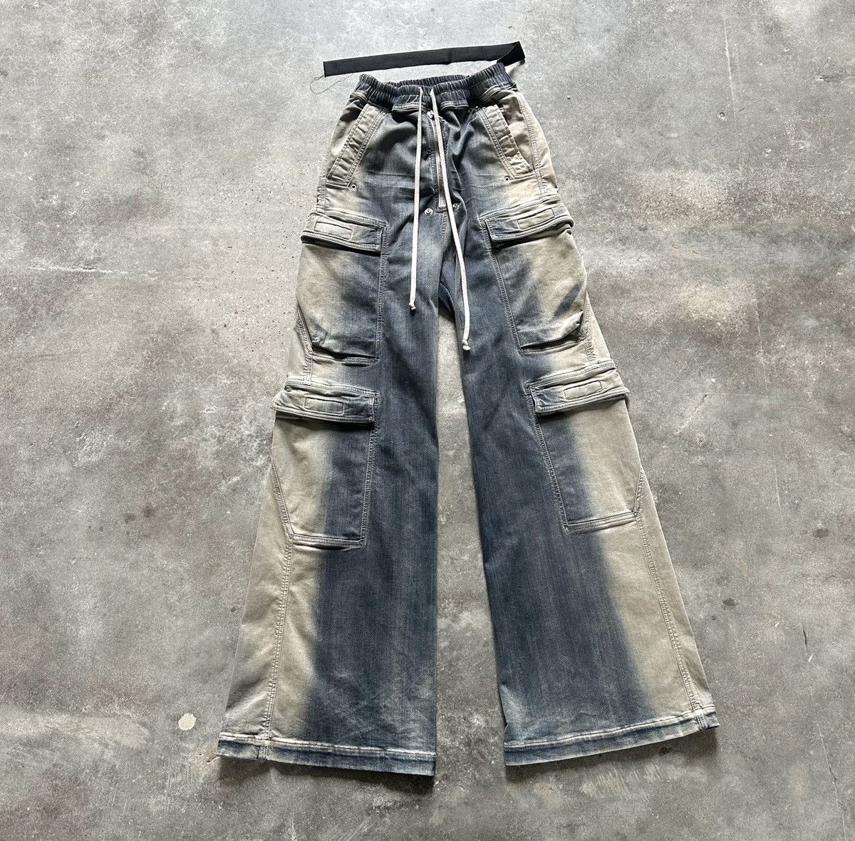 Rick Owens RUNWAY EDFU SS23 Double Cargo Jumbo Bela Mineral Wash Pants Size US 32 / EU 48 - 4 Thumbnail
