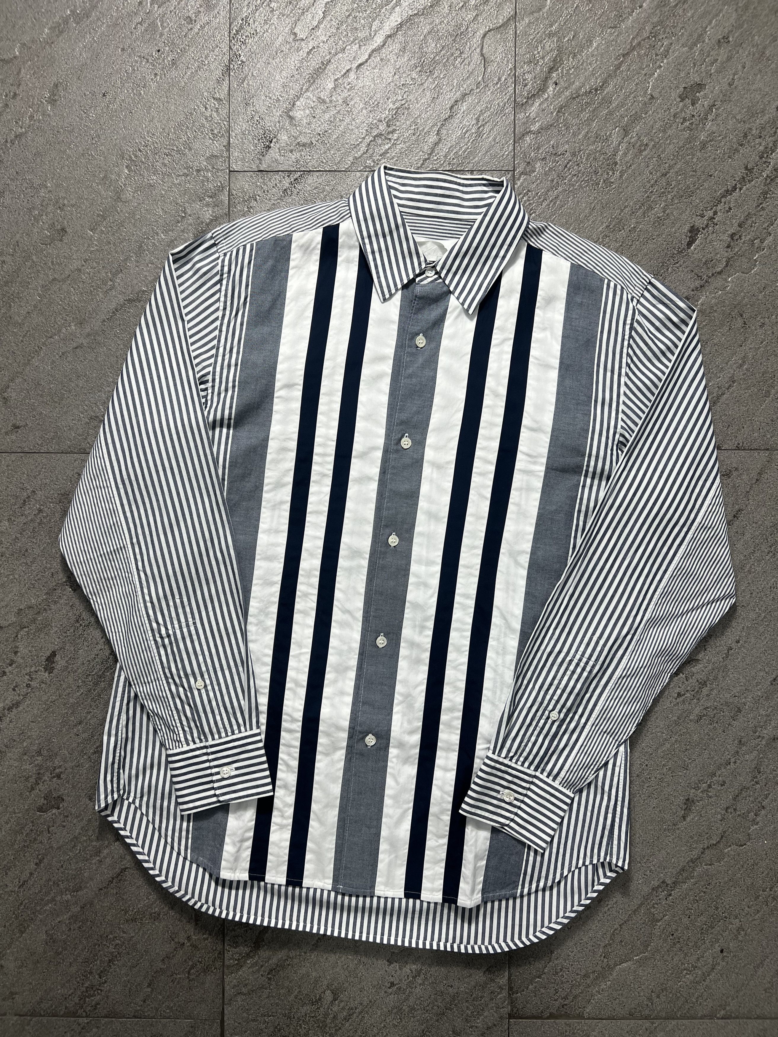 Comme des Garcons Ganryu Comme des Garçons multi-striped button-up shirt Size US M / EU 48-50 / 2 - 1 Thumbnail