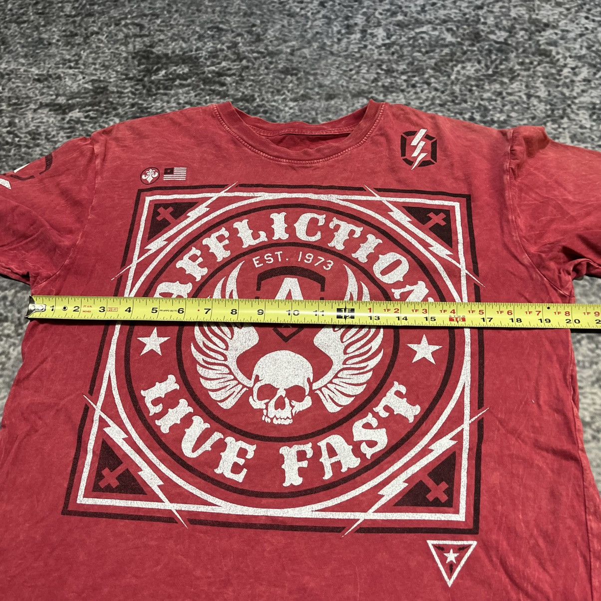 Affliction Affliction Live Fast Red Skull Wings Grunge T Shirt Large Size US L / EU 52-54 / 3 - 8 Thumbnail