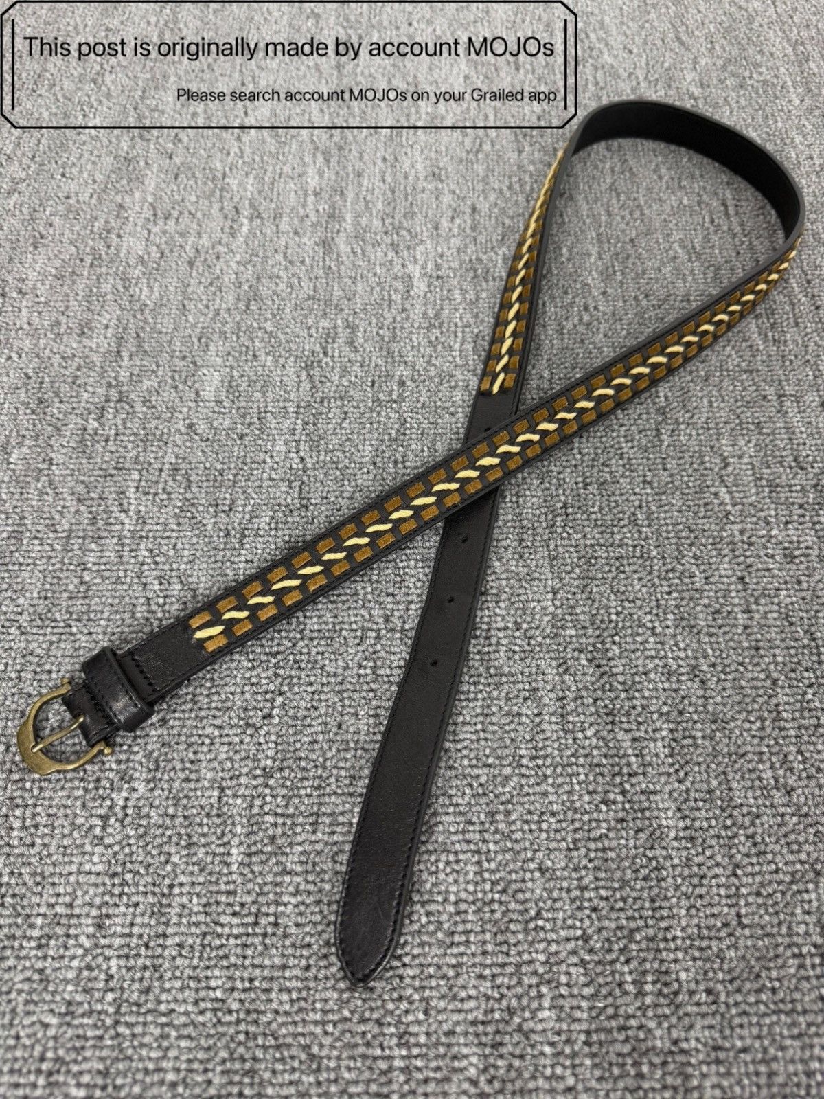 Saint Laurent Paris Sz 80 Saint Laurent Paris 21SS Leather Ethical Woven Belt Size ONE SIZE - 1 Thumbnail