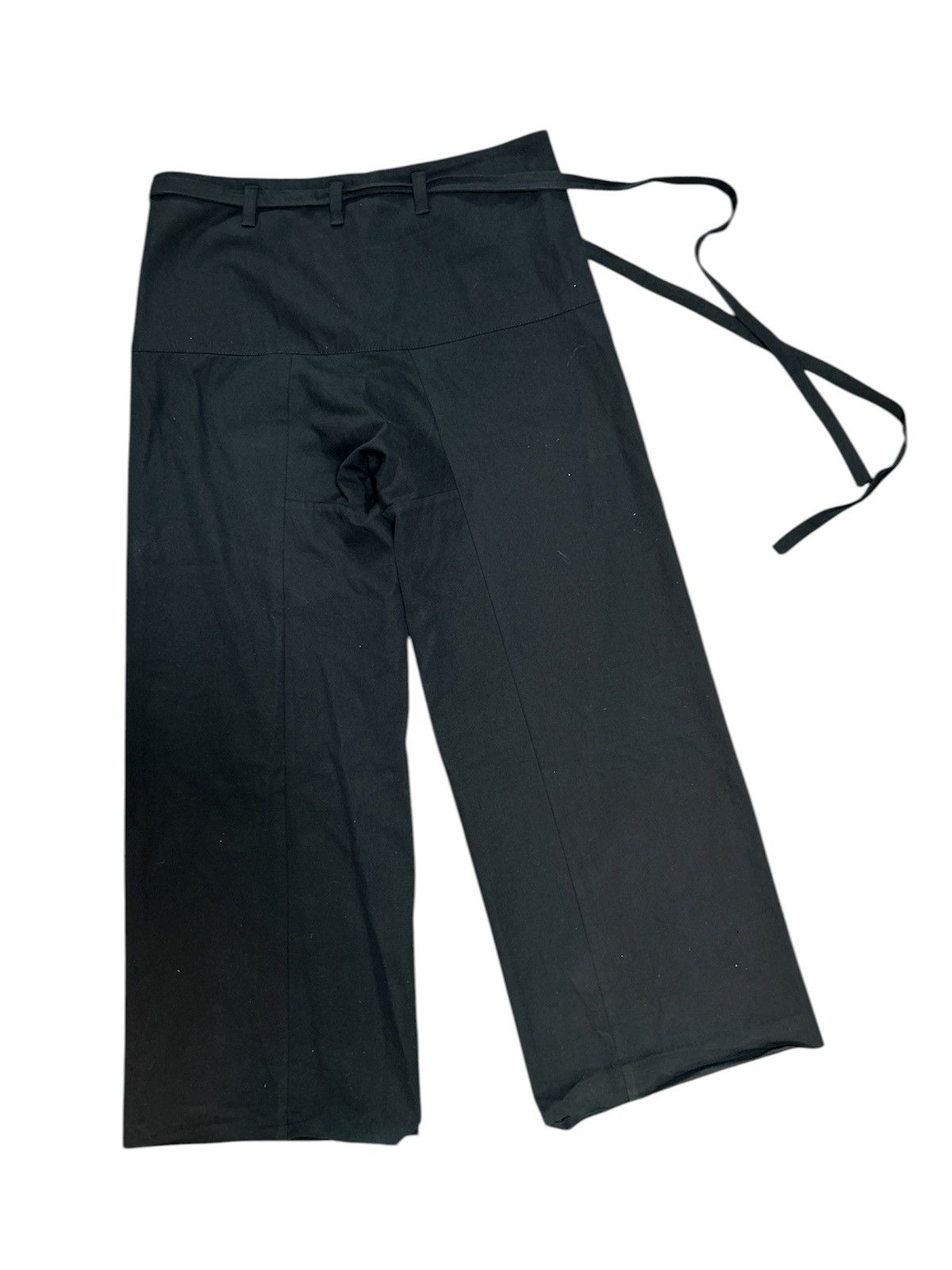 Acne Studios Acne Studios Black Crossover Tied Paper Bag Waist Pants Size US 33 - 5 Thumbnail