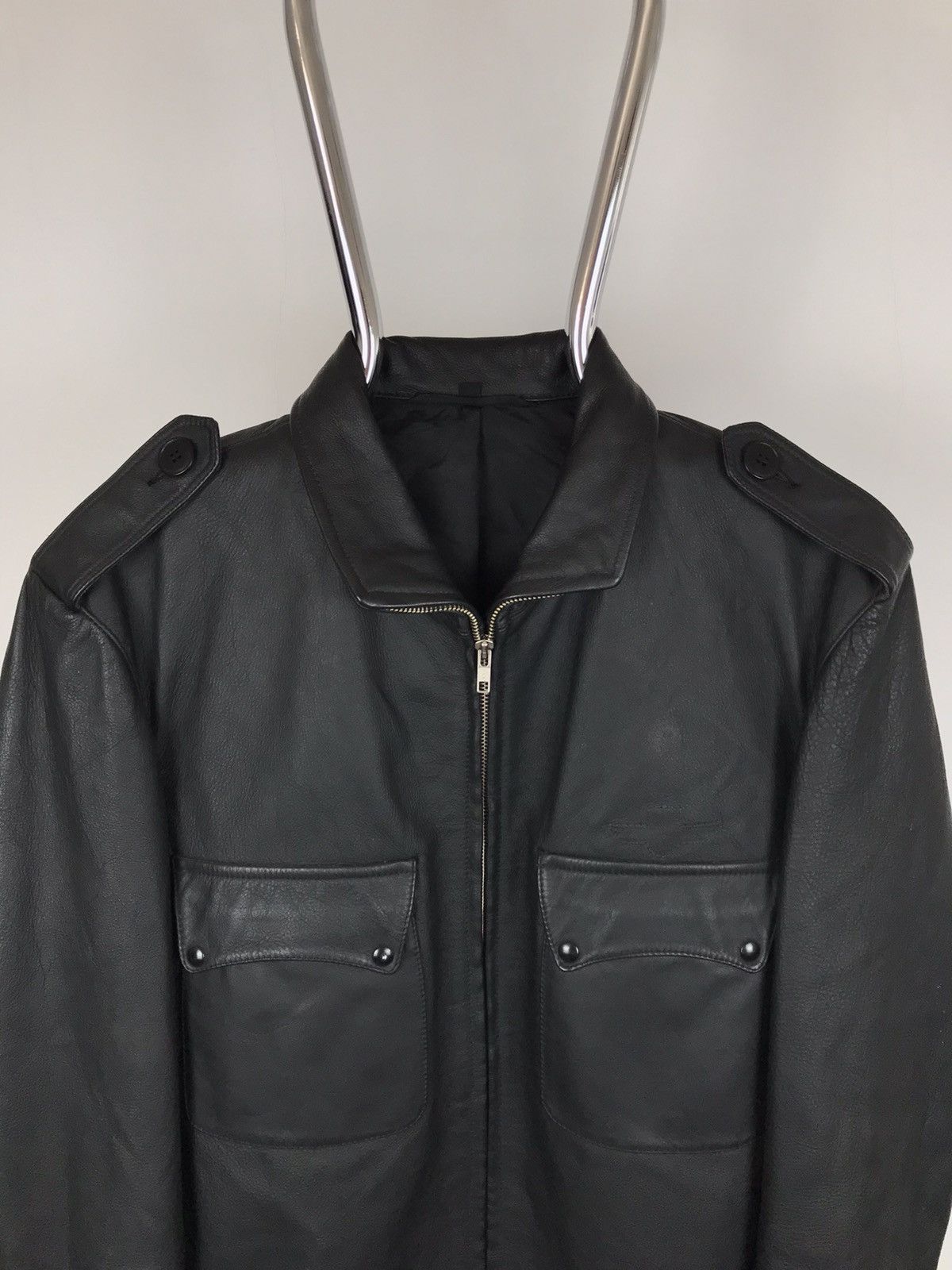 Vintage Men’s L/52,Real Leather Casual Black Dense Jacket,Bomber Size US L / EU 52-54 / 3 - 6 Thumbnail