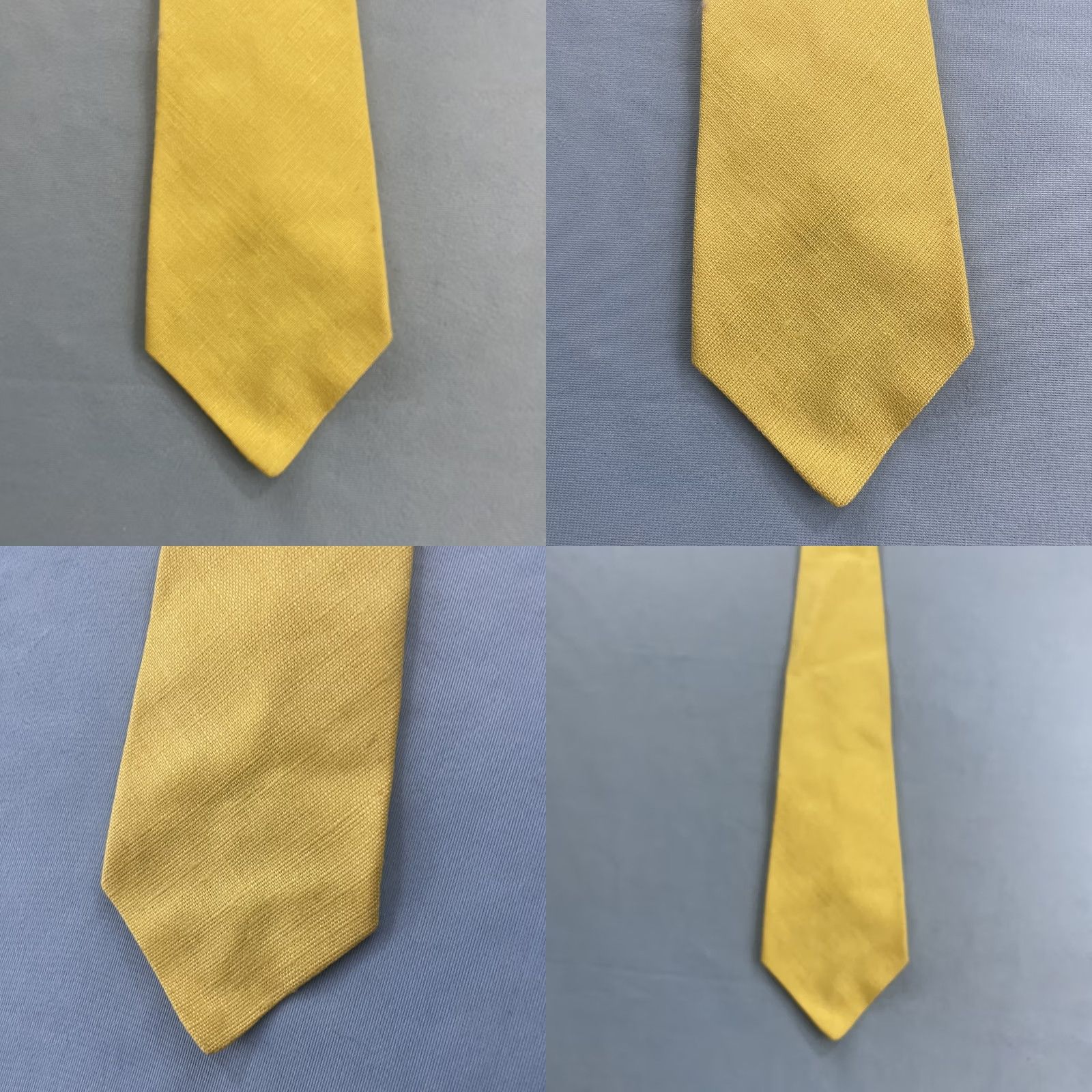 Vintage VINTAGE Rooster Irish Linen Necktie Vtg 70s Woven Tie Textures Solid Yellow 4x56 Capsule Necktie Mens Tie Size ONE SIZE - 10 Thumbnail