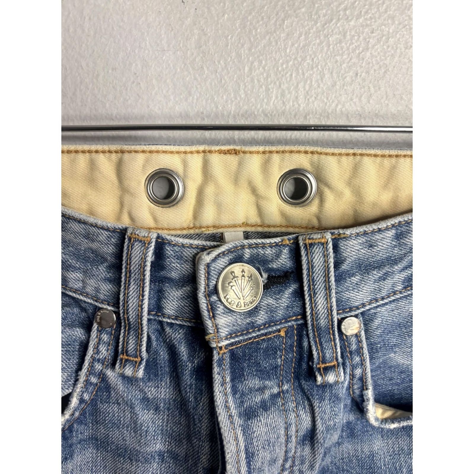 Rag & Bone Rag & Bone Jeans Womens 27 Blue Light Wash Boyfriend Distressed Cuffed Denim Size 27" / US 4 / IT 40 - 3 Thumbnail
