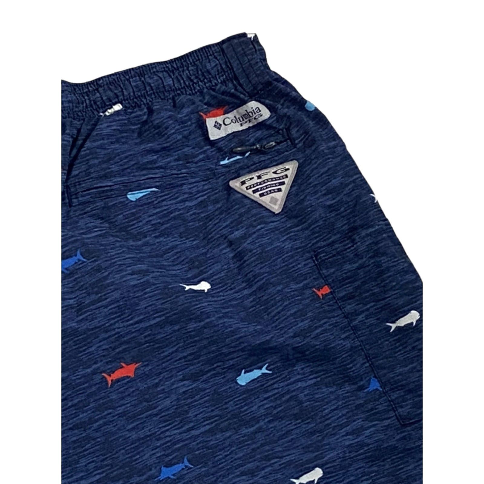 Vintage Columbia Omni-Shade Shark Drawstring Water Shorts Men L Blue Swim Trunks Size US 33 - 5 Thumbnail