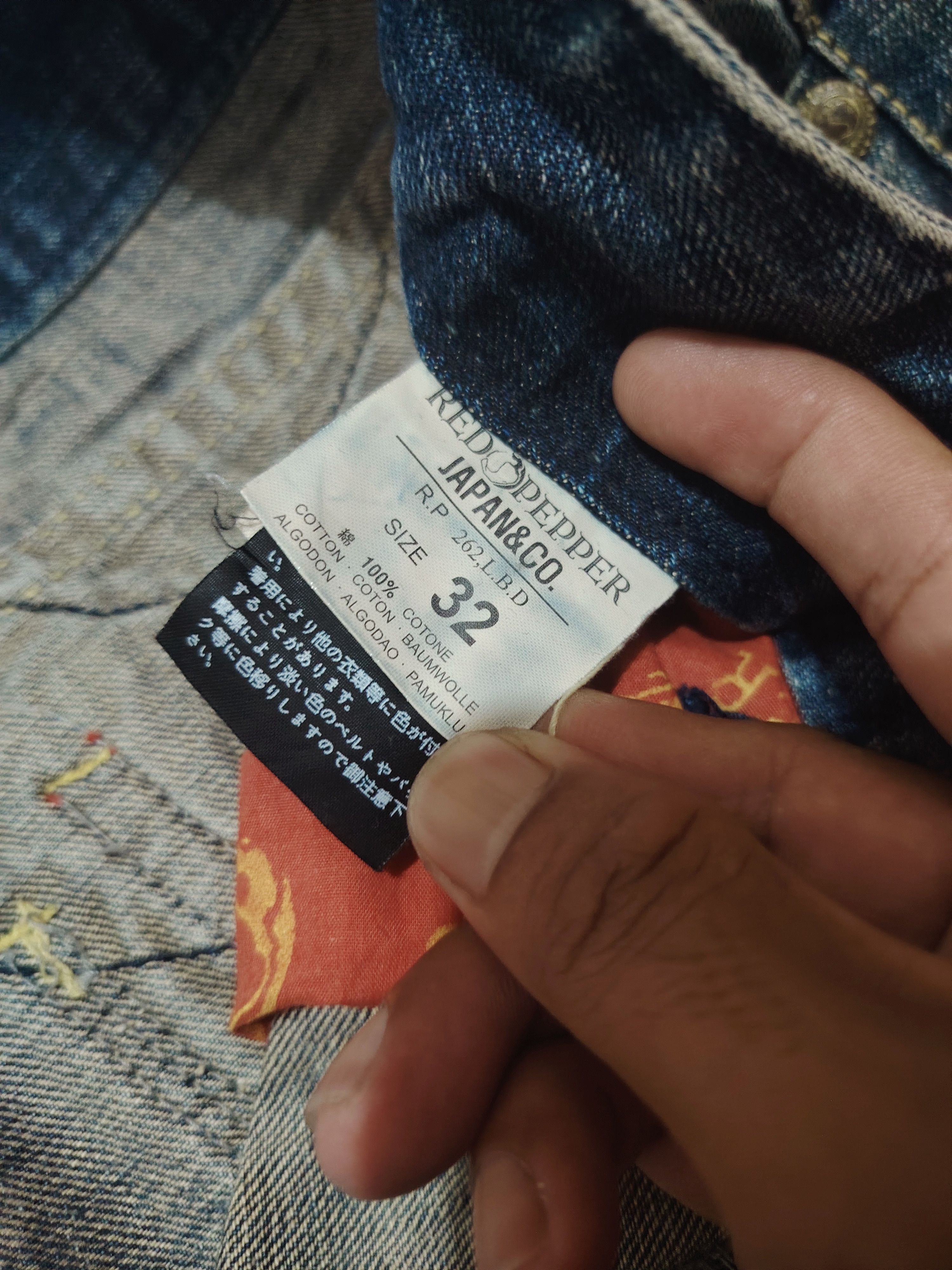 Japanese Red Pepper Flared Jeans Distressed Denim