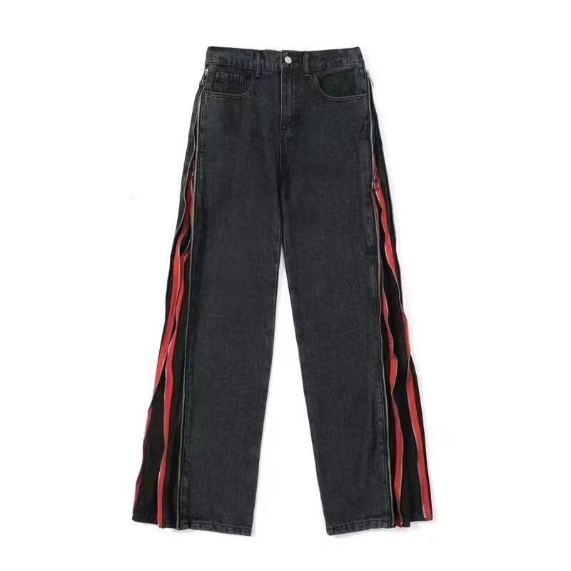 Japanese Brand × Jean Hip Hop Wide Leg Double Zip Jeans Size US 29 - 7 Thumbnail