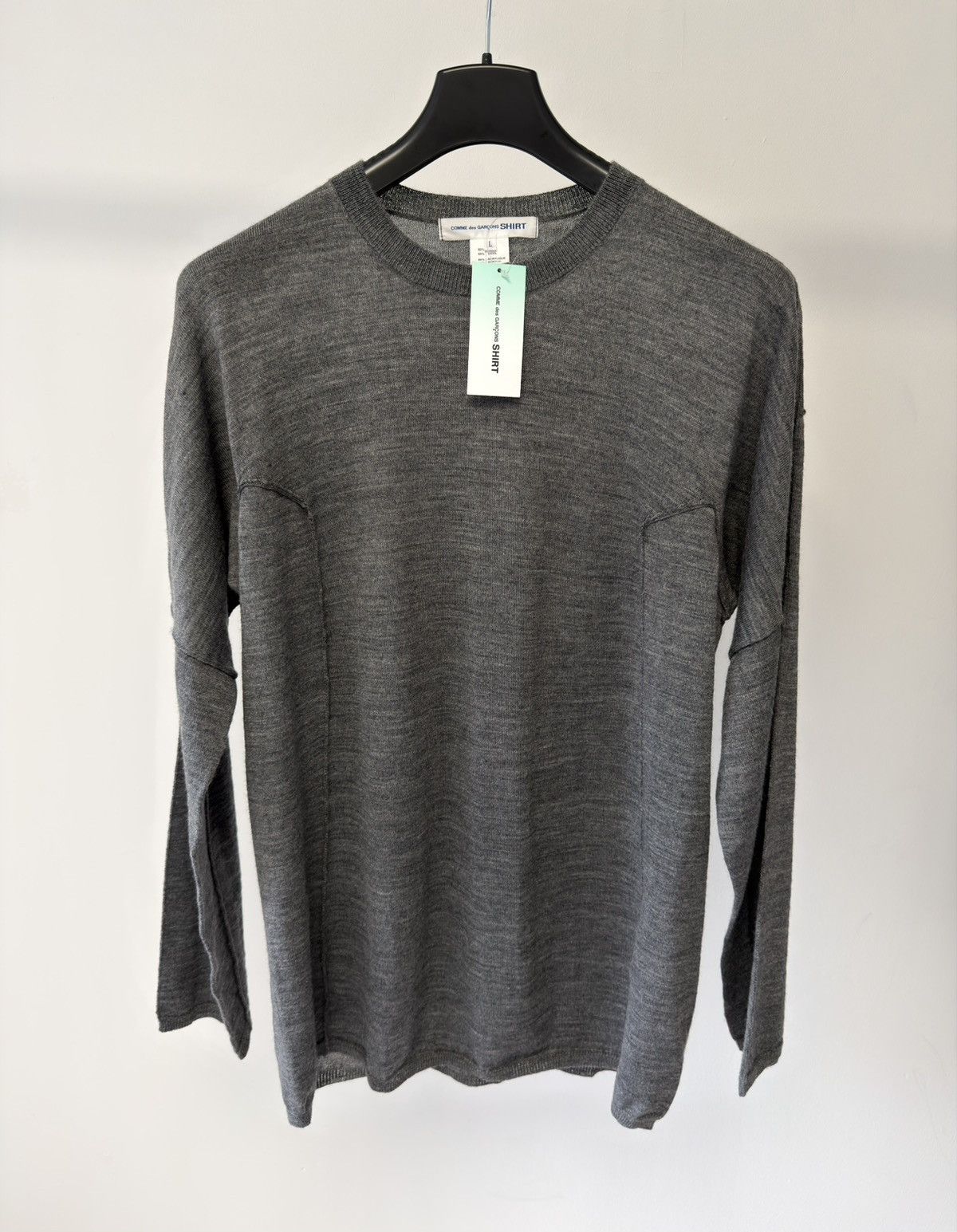 Comme des Garcons Gray Panelled Wool Sweater Size US M / EU 48-50 / 2 - 19 Thumbnail