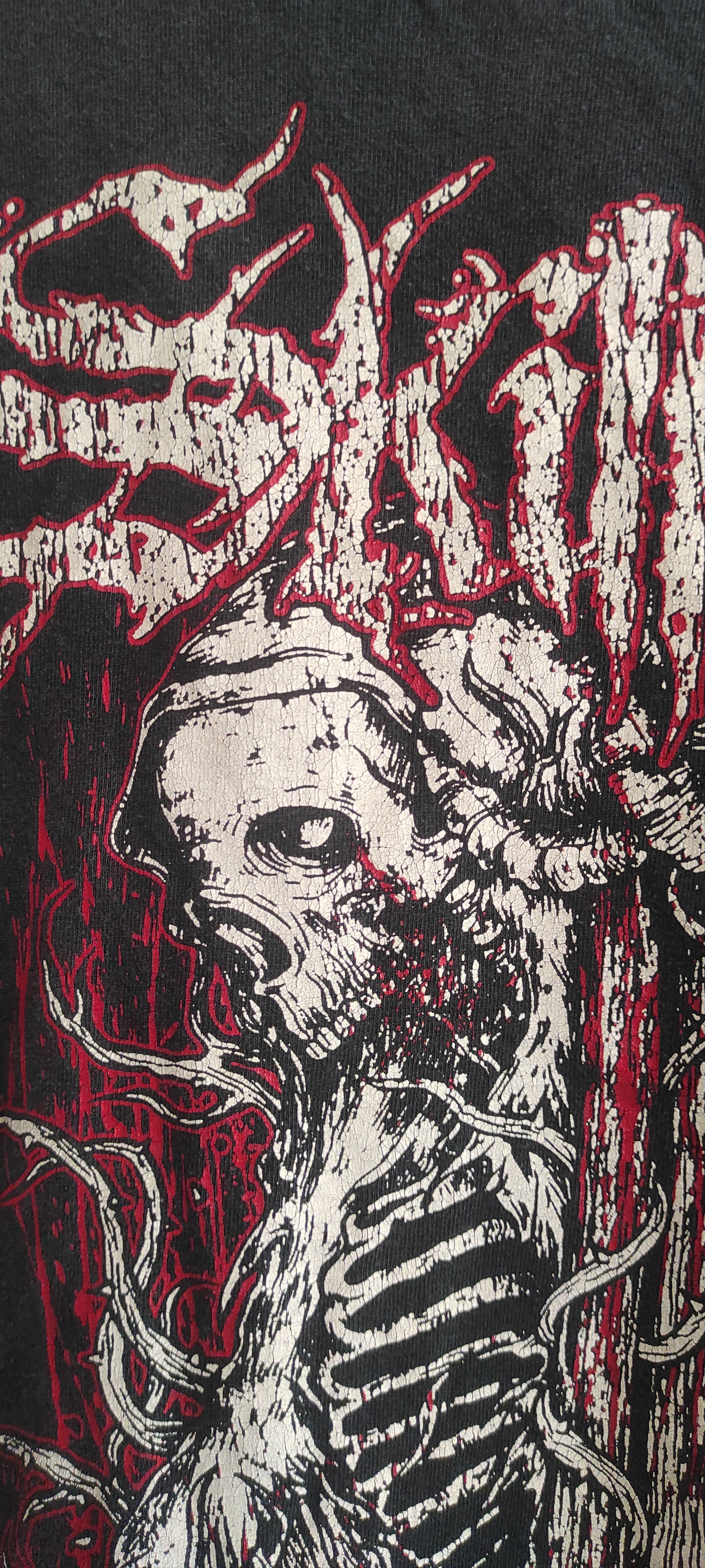 Gildan × Vintage VTG Gildan Graphic Skull Skeleton T shirt Skill To Kill Size US L / EU 52-54 / 3 - 3 Thumbnail