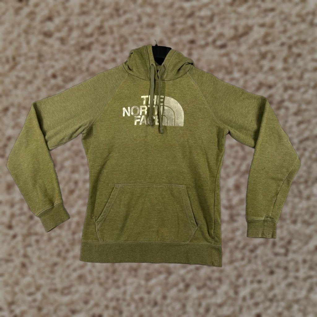 The North Face The North Face Hoodie Women M Green Gold Pullover Hoodie Cotton Read Floral Logo Pockets Vintage: No Size M / US 6-8 / IT 42-44 - 1 Thumbnail