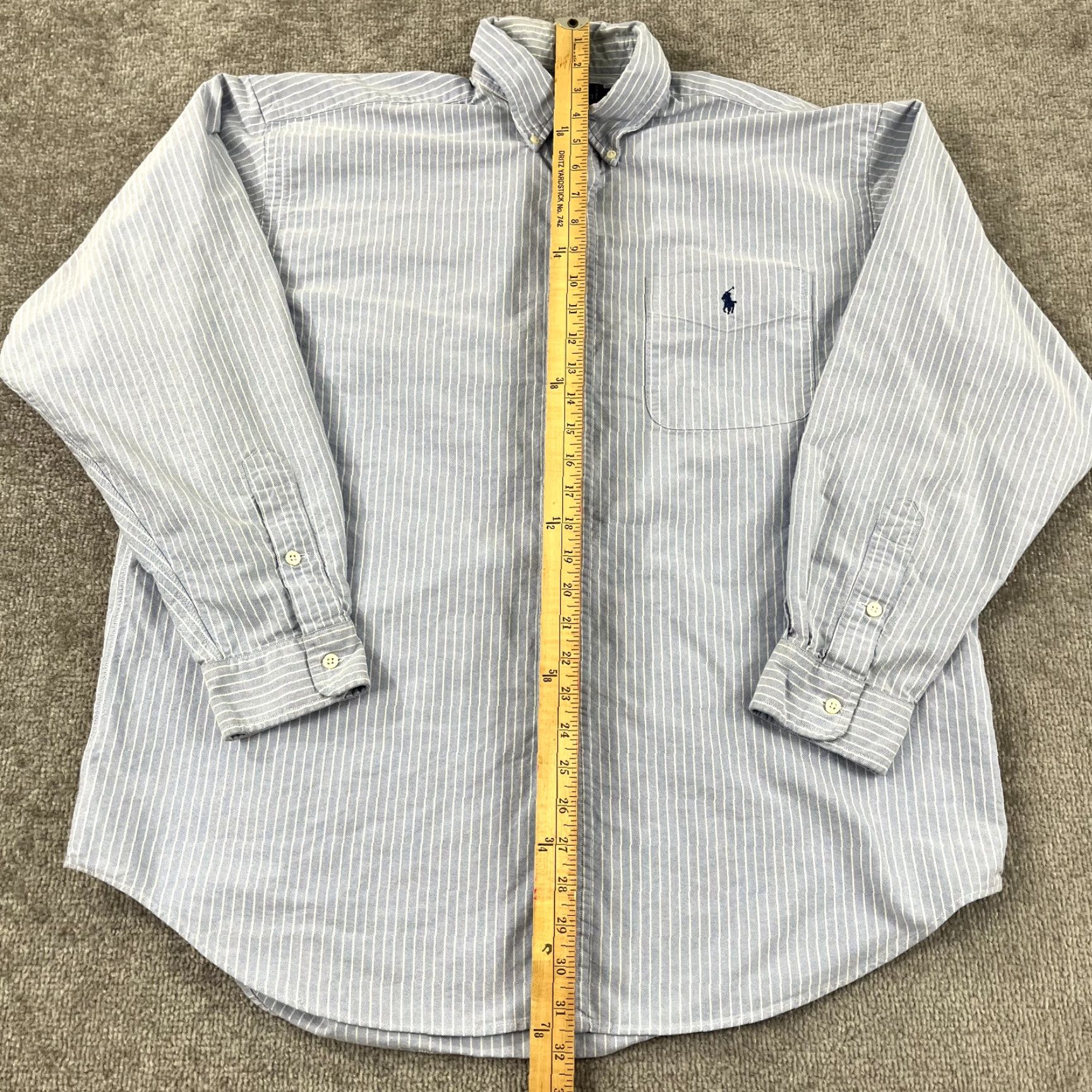 Ralph Lauren RALPH LAUREN Shirt Mens Large Blue White Striped Button-Down L/S Casual Size US L / EU 52-54 / 3 - 5 Thumbnail