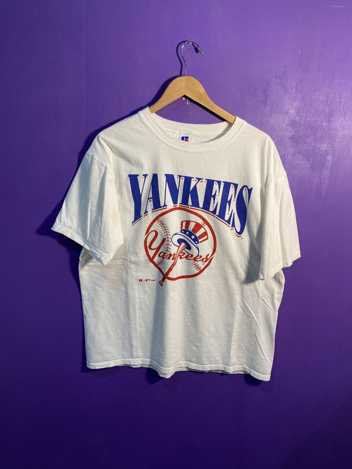 Russell Athletic Vintage 1996 New York yankees logo t-shirt Size US XL / EU 56 / 4 - 1 Thumbnail