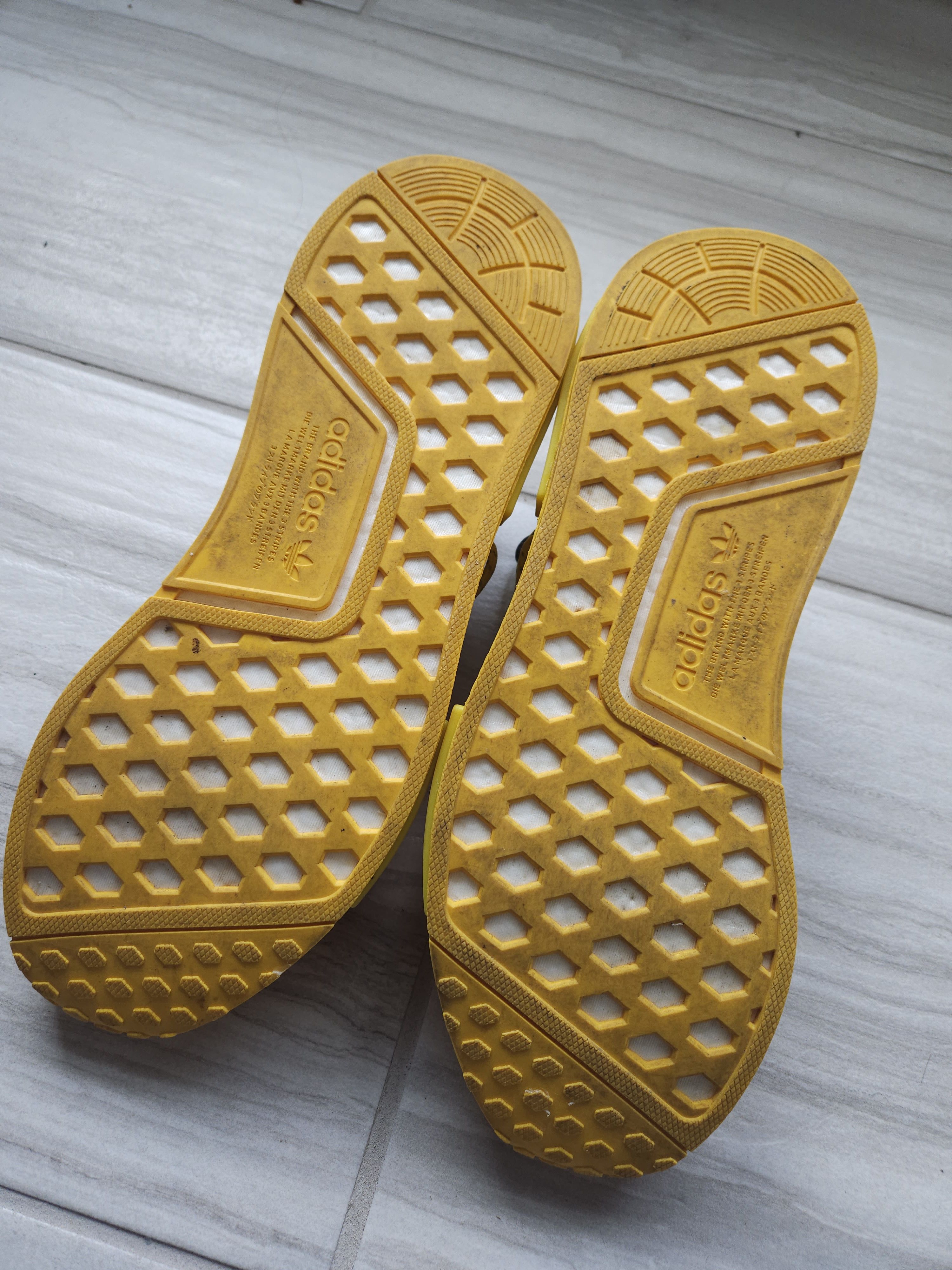 Adidas × Pharrell NMD Human Race Yellow Hindi Pack Sneakers Size US 11 / EU 44 - 10 Thumbnail