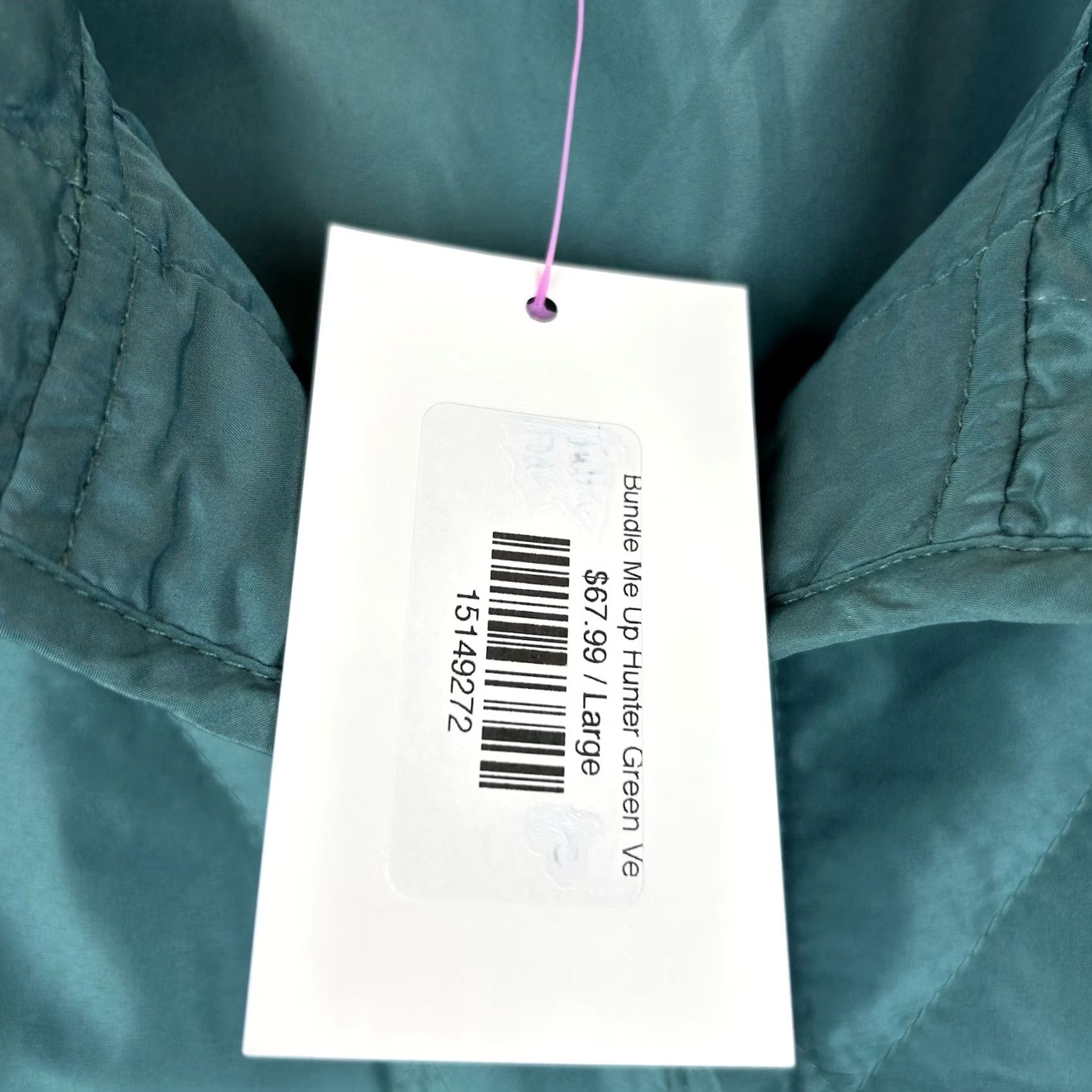 Vintage Haptics Puffer Vest Womens L Green Quilted Snap Front Casual Vest Size L / US 10 / IT 46 - 5 Thumbnail