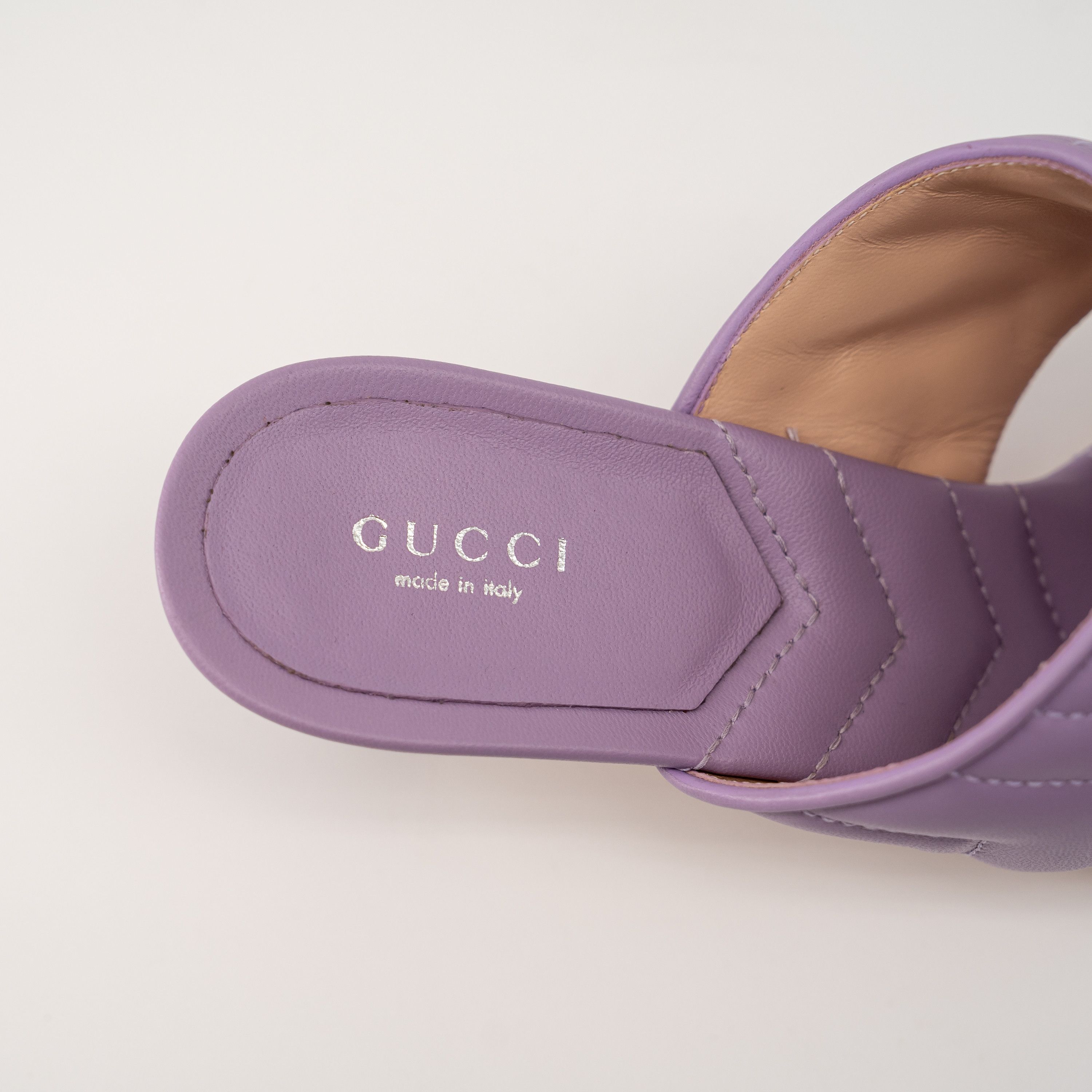 Gucci 40G 10 US Gucci Marmont GG Heel Sandals Quilted Purple Size US 10 / IT 40 - 8 Thumbnail