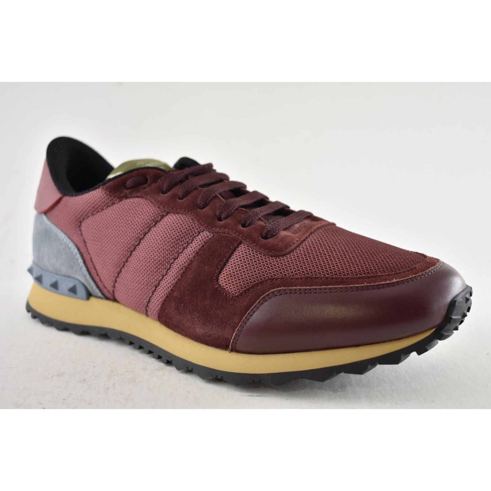 Valentino Valentino Rockstud Burgundy Blue Rockrunner Trainer 10.5 Size US 10.5 / EU 43-44 - 4 Thumbnail