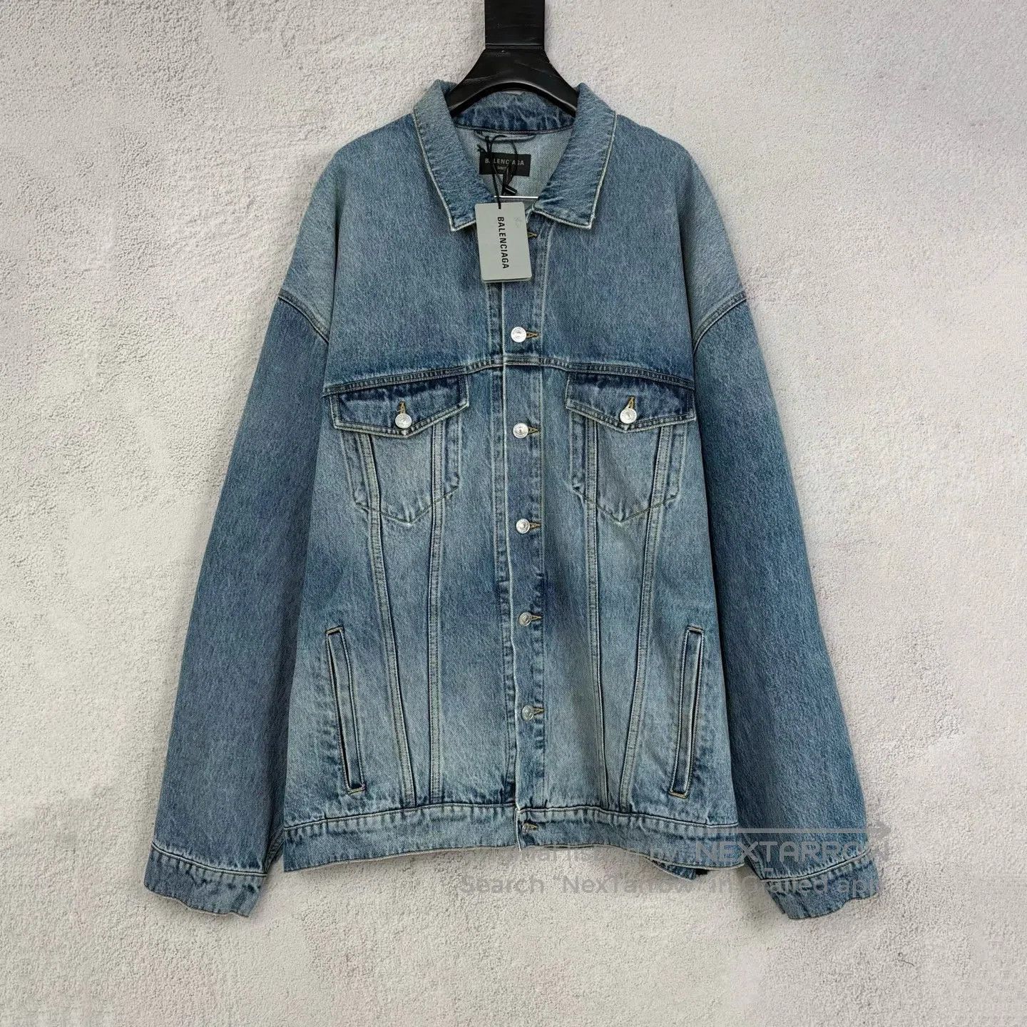 Balenciaga Balenciaga Blue washable denim jacket with wave-blocking d Size US M / EU 48-50 / 2 - 1 Thumbnail