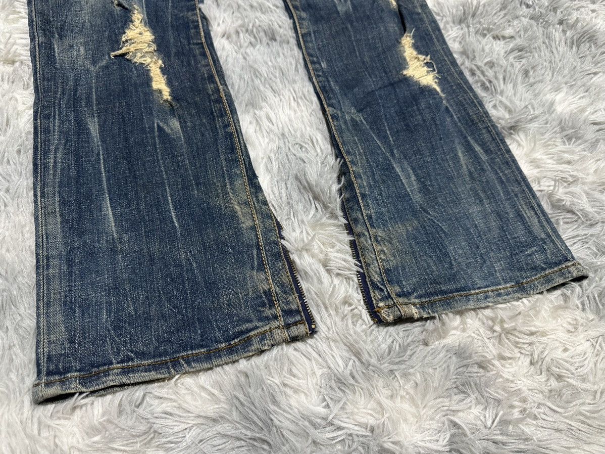 GOA 🔥Y2K Archived Goa Mud Wash Zipper Flared Denim Distressed Size US 34 / EU 50 - 4 Thumbnail