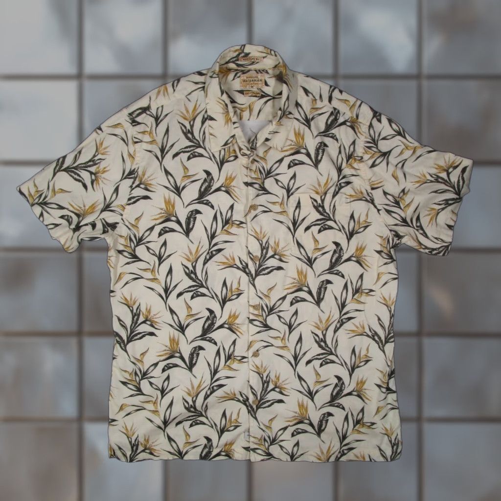 Quiksilver Quiksilver Waterman Shirt Mens 2XL Beige Floral Button Up Hawaiian Tiki Size US XXL / EU 58 / 5 - 1 Thumbnail