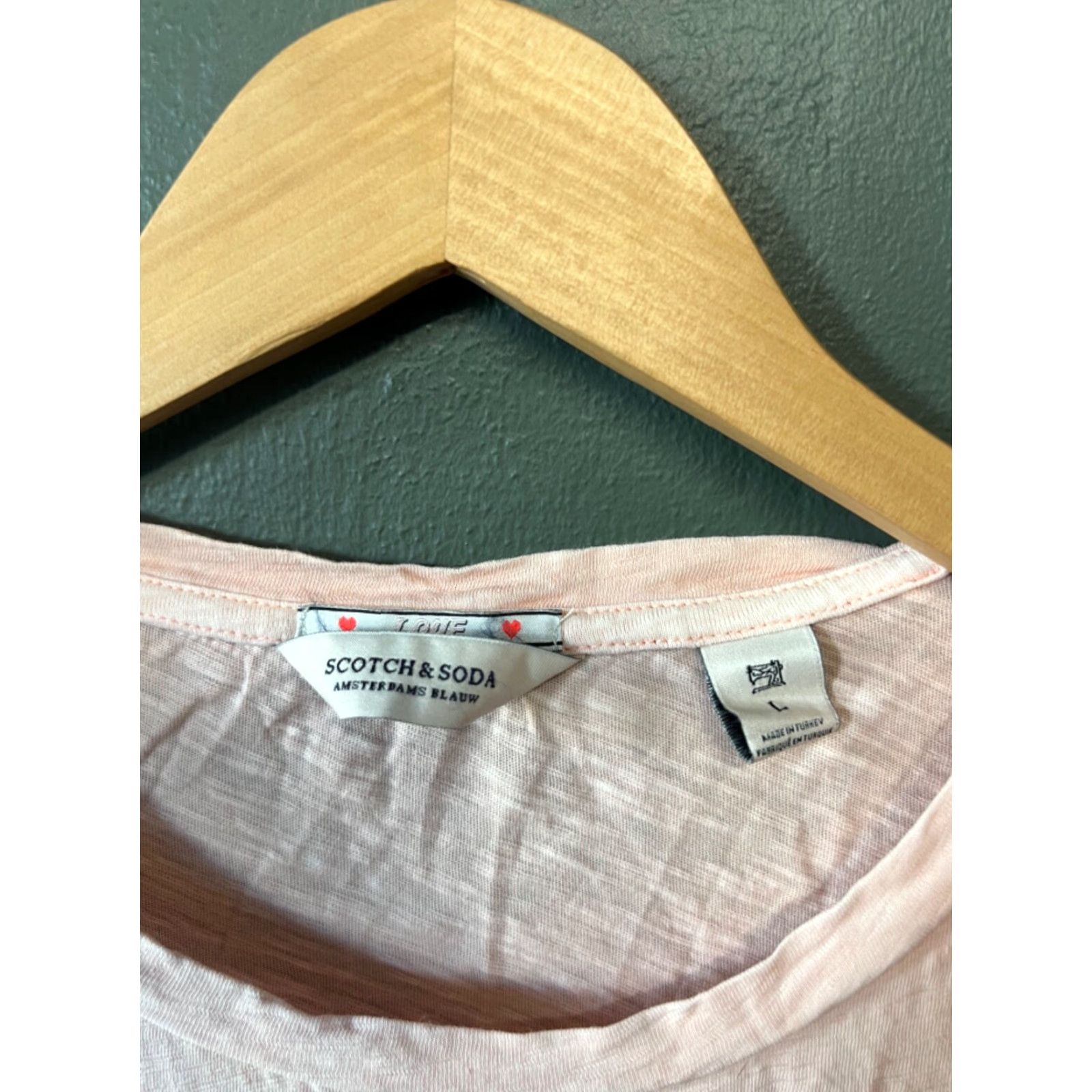 Scotch & Soda Scotch & Soda Shirt Womens L Pink Short Sleeve Crew Neck T-Shirt Casual Hippie Plush Basic All Seasons Easy Care Preshrunk Size L / US 10 / IT 46 - 2 Thumbnail